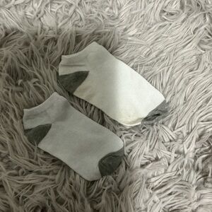 White and Gray Ankle Socks